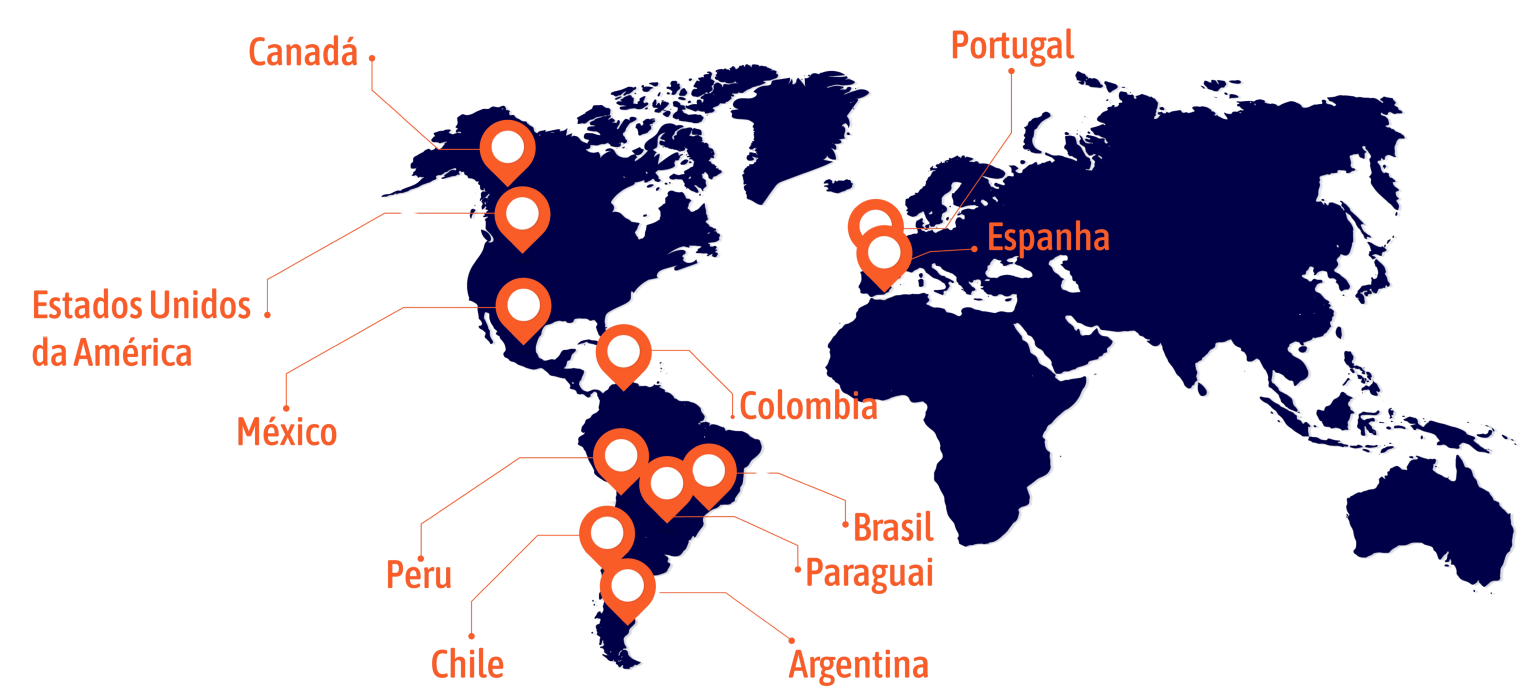 Mapa de los países donde Olos está presente